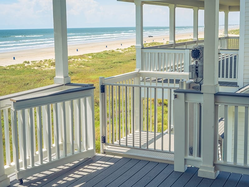 Elevated beach house on Gulf Coast