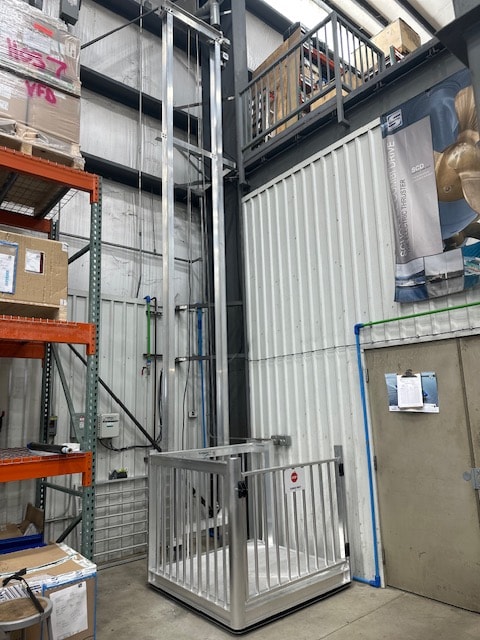Modern commercial elevator lobby