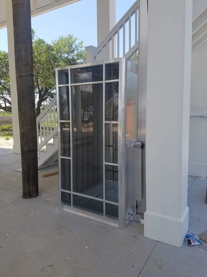 Elevator installation technician at work
